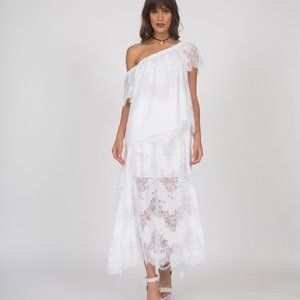 Gold Hawk White Lace Blouse; Classic/Versatile  SM